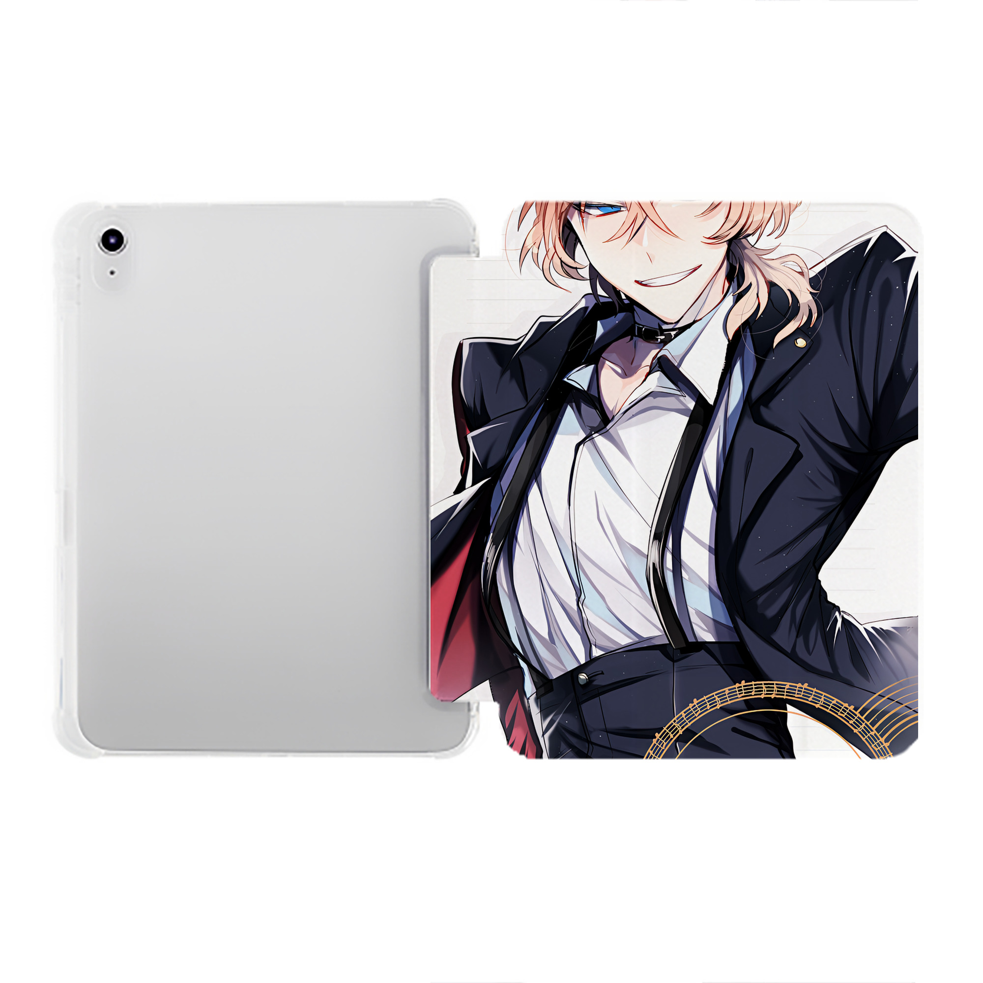 （画像用） 文豪ストレイドッグス Bungo Stray Dogs IPad ケース ペン収納付き 三つ折りスタンド PUレザー×シリコン 対応機種9.5/10.5/10.9インチ